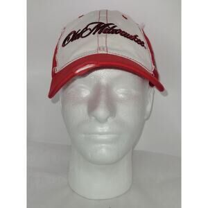 Old Milwaukee Beer Red White Strap Back Cap OM Fine Premium‎ Beer